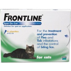 Frontline Flea Spot On for Cats - 6 pipettes of 0.5 ml