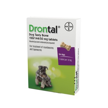 Drontal Plus Wormer Tasty Bone Dog Worming - 1 Tablet per 10kg