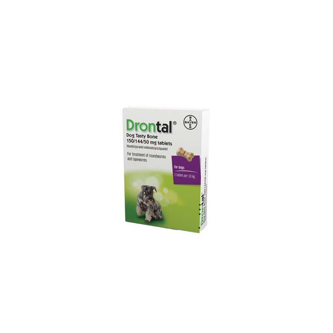 Drontal Plus Wormer Tasty Bone Dog Worming - 1 Tablet per 10kg