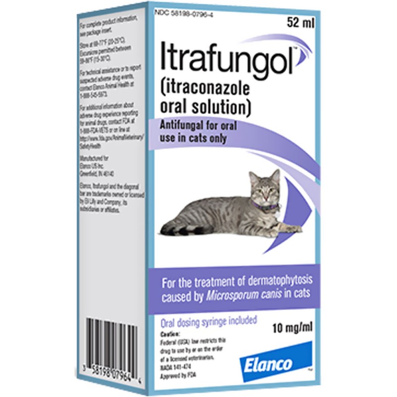 Itrafungol Oral Solution 52ml Itrafungol for Cats Itrafungol Ringworm