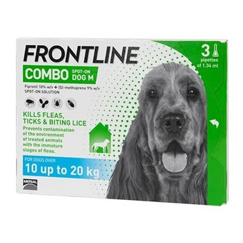 Frontline Combo Spot On x 3 Pipettes for Med Dogs 10-20kg