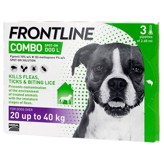 Frontline Combo Spot On x 3 Pipettes for Large Dogs 20-40kg