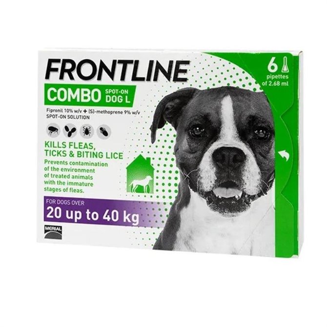 Frontline Combo Spot On x 6 Pipettes for Large Dogs 20-40kg