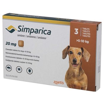 Simparica 20mg Chewable Tablets - Pack of 3