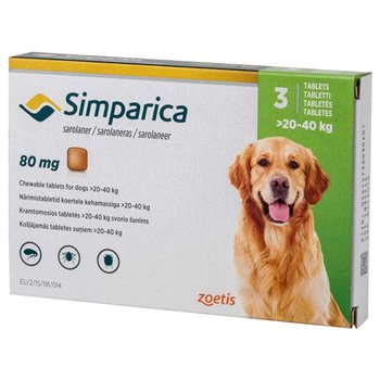 Simparica 80mg Chewable Tablets - Pack of 3