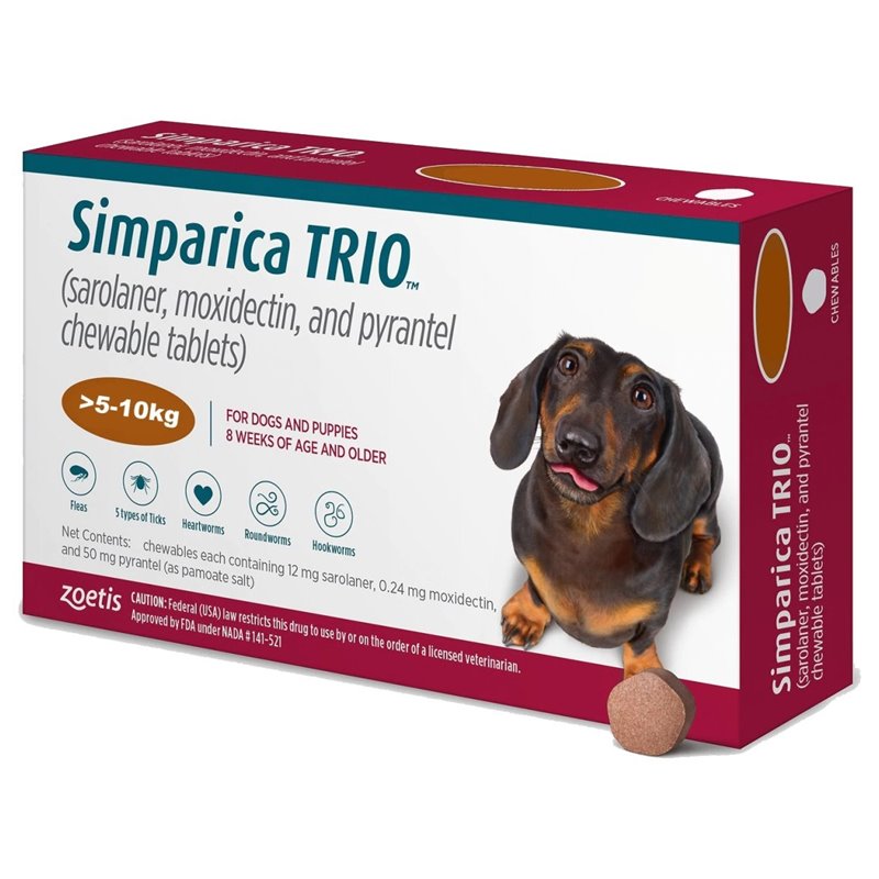 Simparica Trio Tablets for Dogs Pack of 3 and 6