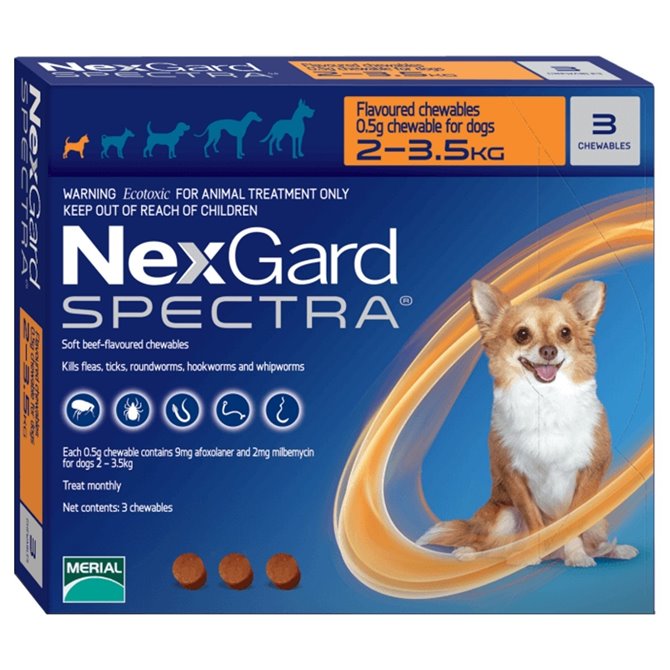 Nexgard Spectra X-Small Dog (2-3.5kg) - 3 Tablets