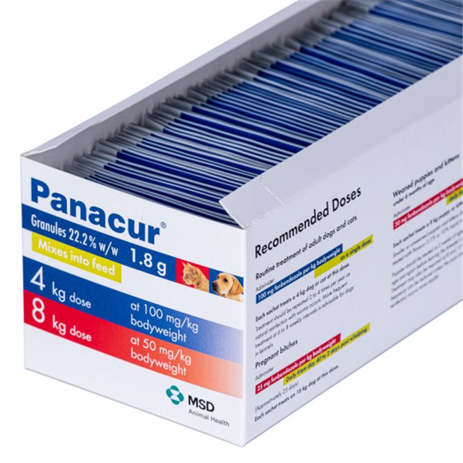 Panacur Granules 1.8g - box of 90 sachets