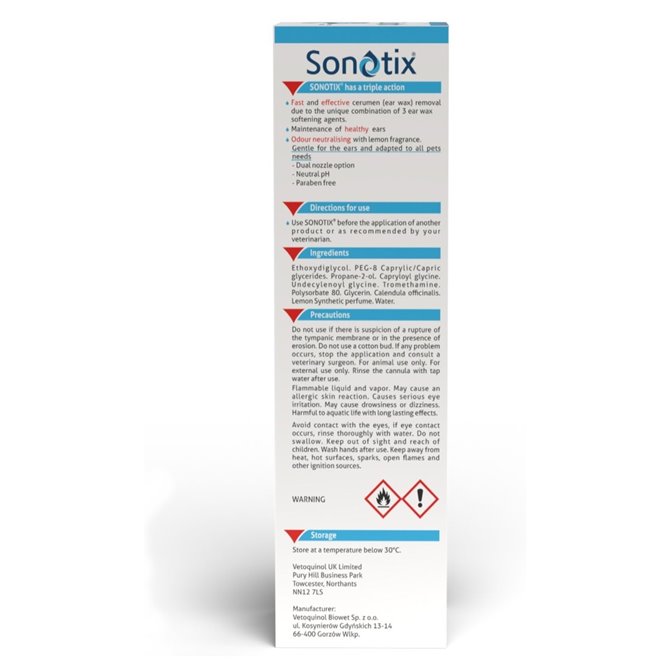 Sonotix Triple Action Ear Cleaner for Dogs and Cats - 120ml