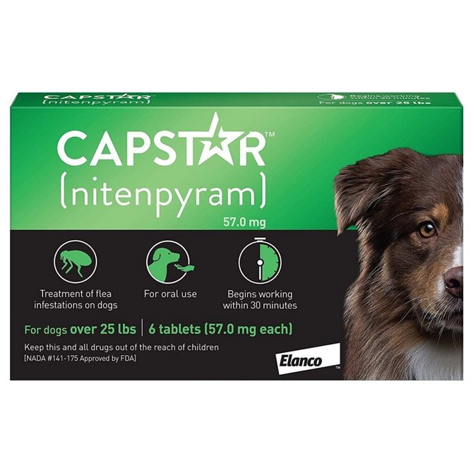 Capstar Tablets 57mg - for Dogs - Pack of 6