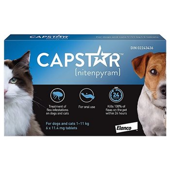 Capstar Tablets for Cats and Small Dogs - 11.4mg - Pack of 6