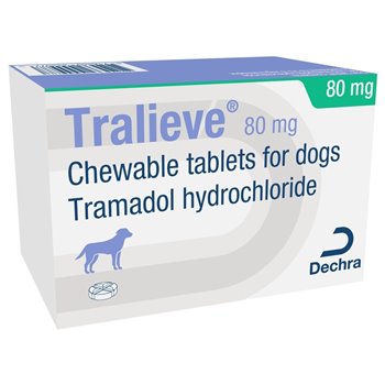 80mg Tralieve Chewable Tramadol Tablets for Dogs - per Tablet