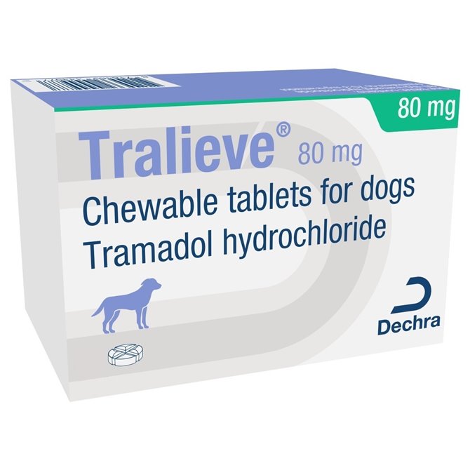 80mg Tralieve Chewable Tramadol Tablets for Dogs - per Tablet