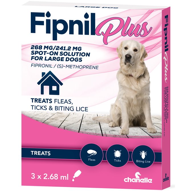 Fipnil Plus Flea & Tick - Large Dogs 20kg - 40kg - 3 Pipettes Fipnil Plus Flea & Tick - Large Dogs 20kg - 40kg - 3 Pipettes