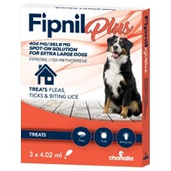 Fipnil Plus Flea & Tick - XL Dogs 40kg x 60kg - 3 Pipettes