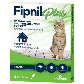 Fipnil Plus Flea & Tick Treatment for Cats - 3 Pipettes