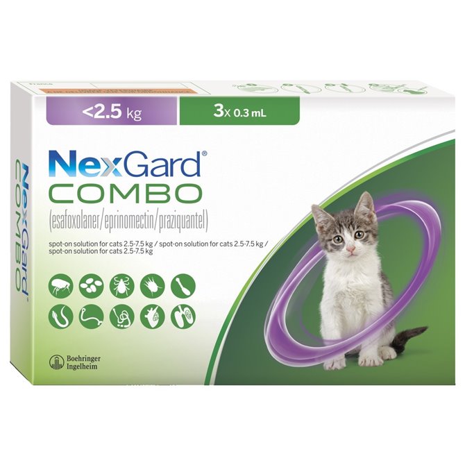 Nexgard Combo Spot-On for Small Cats - Pack of 3