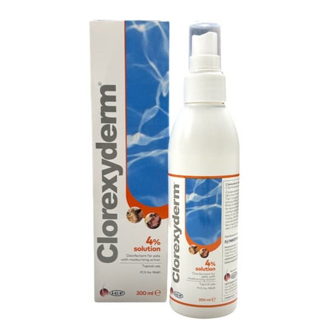Clorexyderm 4% Solution Spray for Dogs and Cats - 200ml