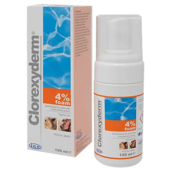 Clorexyderm 4% Foam for Dogs and Cats - 100ml