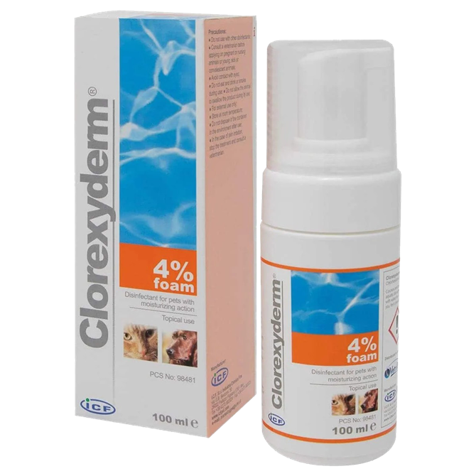 Clorexyderm 4% Foam for Dogs and Cats - 100ml