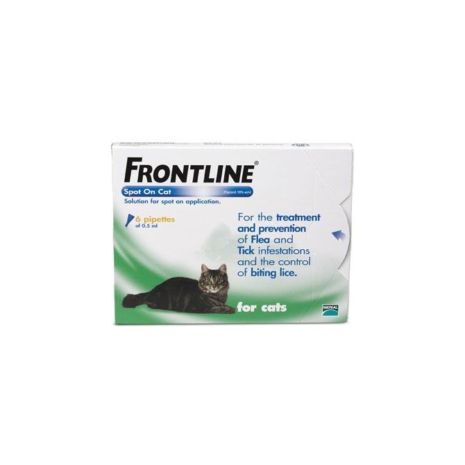 Frontline Flea Spot On for Cats - 6 pipettes of 0.5 ml Frontline Flea Spot On for Cats - 6 pipettes of 0.5 ml