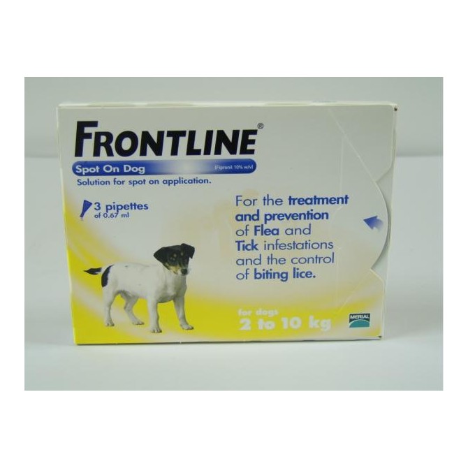 Frontline Flea Spot On for Dogs 3 pipettes of 0.67 ml - Small Dog 2-10KG
