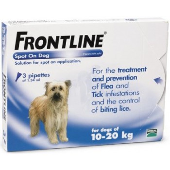 Frontline Flea Spot On for Dogs 3 pipettes of 1.34 ml - Medium Dog 10-20KG