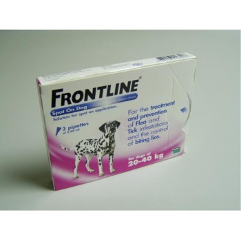 Frontline Flea Spot On for Dogs 3 pipettes of 2.68 ml - Large Dog 20-40KG