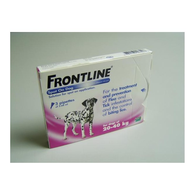 Frontline Flea Spot On for Dogs 3 pipettes of 2.68 ml - Large Dog 20-40KG