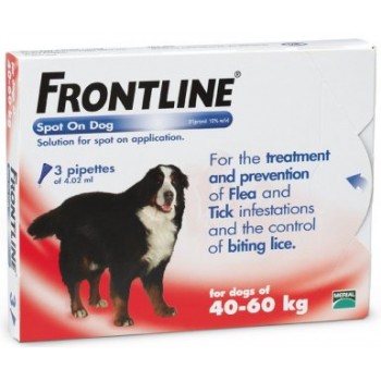 Frontline Flea Spot On for Dogs 3 pipettes of 4.02 ml - Extra Large Dog 40-60KG