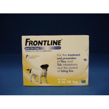 Frontline Flea Spot On for Dogs 6 pipettes of 0.67 ml - Small Dog 2-10KG