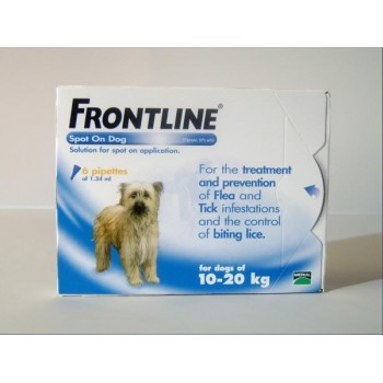 Frontline Flea Spot On for Dogs 6 pipettes of 1.34 ml - Medium Dog 10-20KG